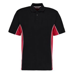 GAMEGEAR Mens Track Polycotton Pique Polo Shirt / Black/Red